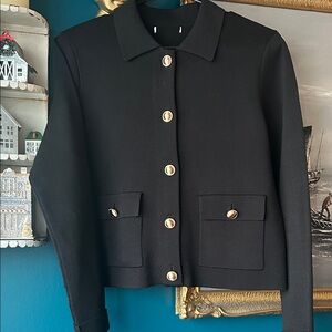 Vintage-Inspired Cropped Knit Jacket | Gold Buttons | Quiet Luxury